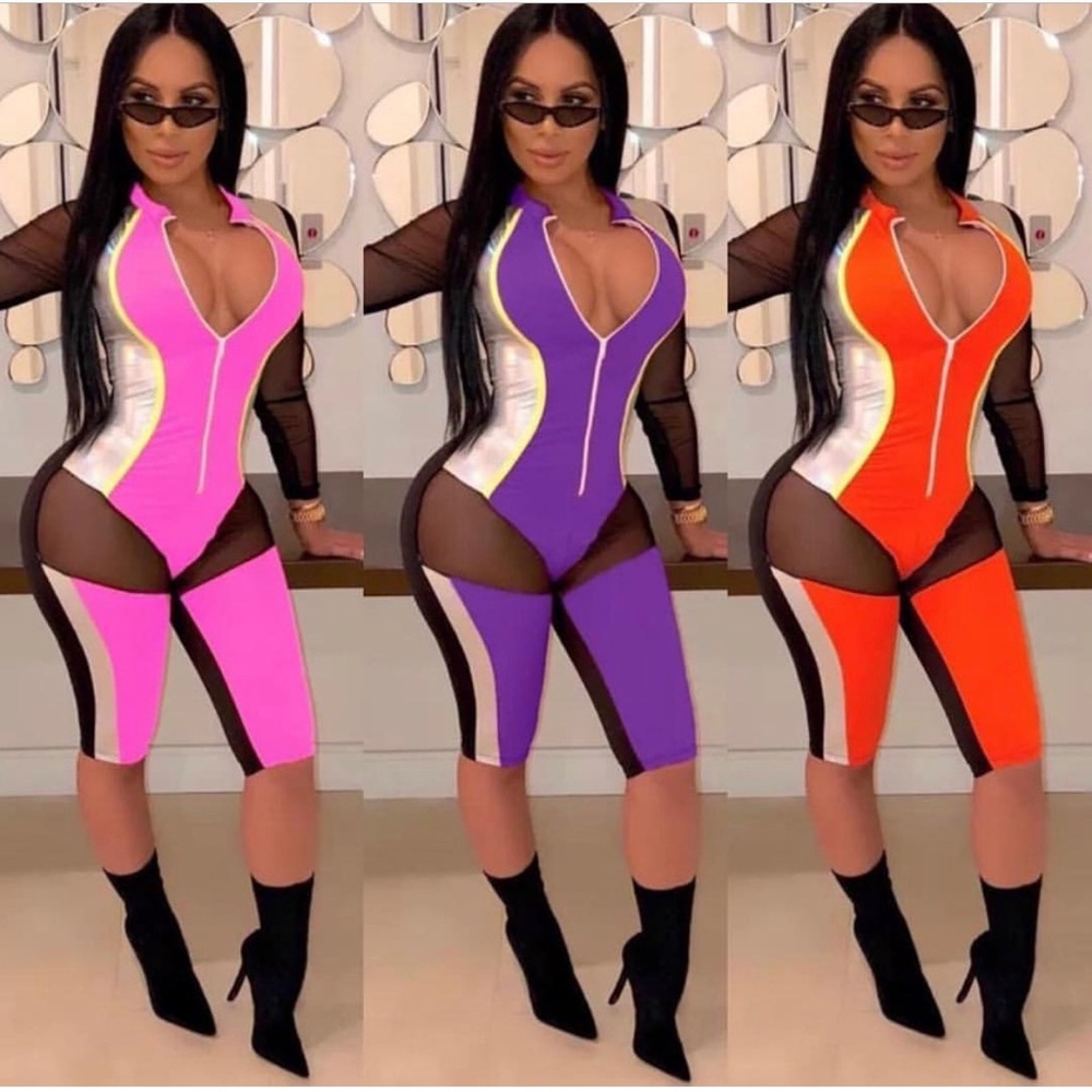 Mesh Panel Jumpsuit